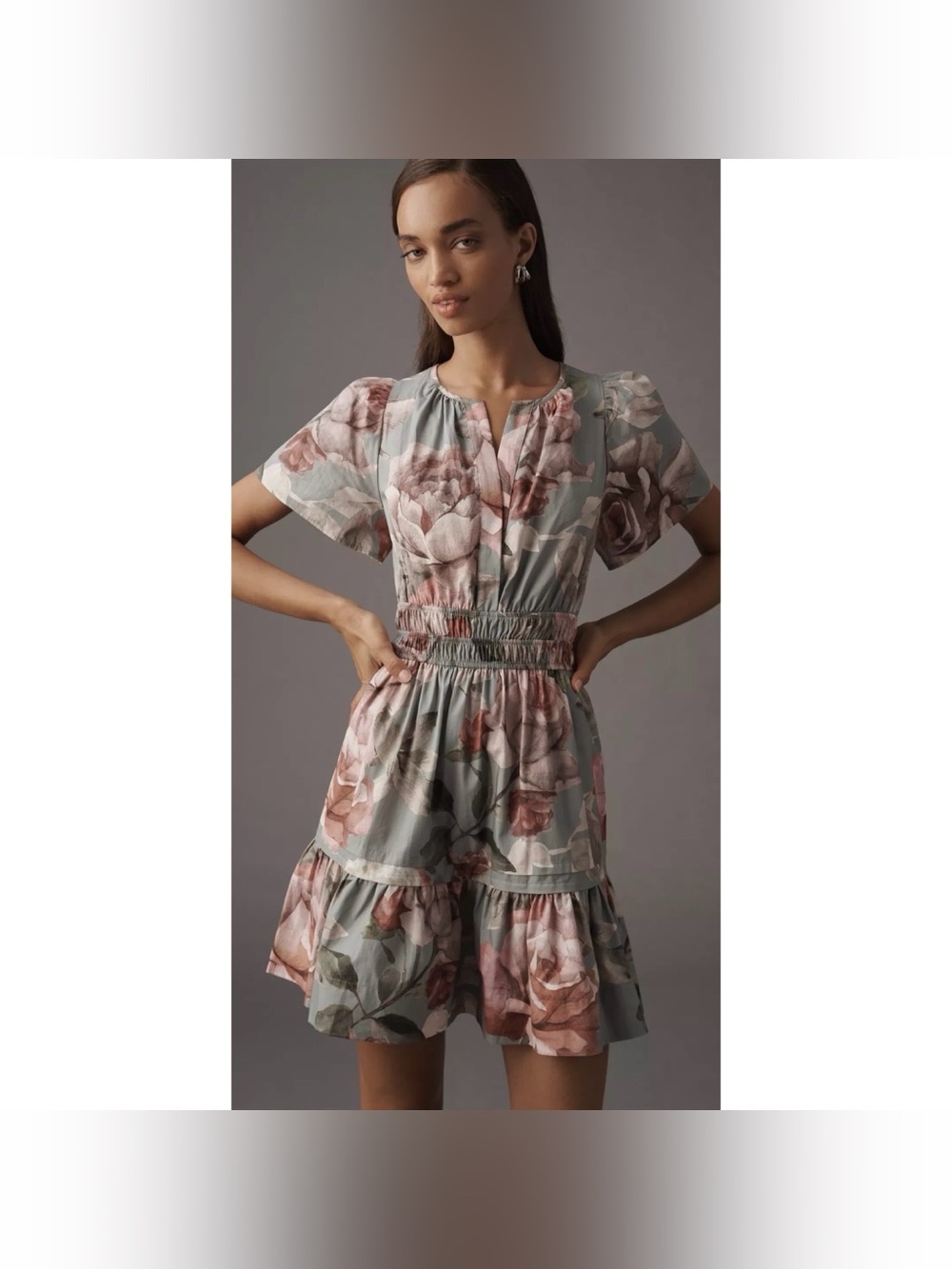 Anthropologie x Loverly Grey Somerset Mini Dress Floral Size SP